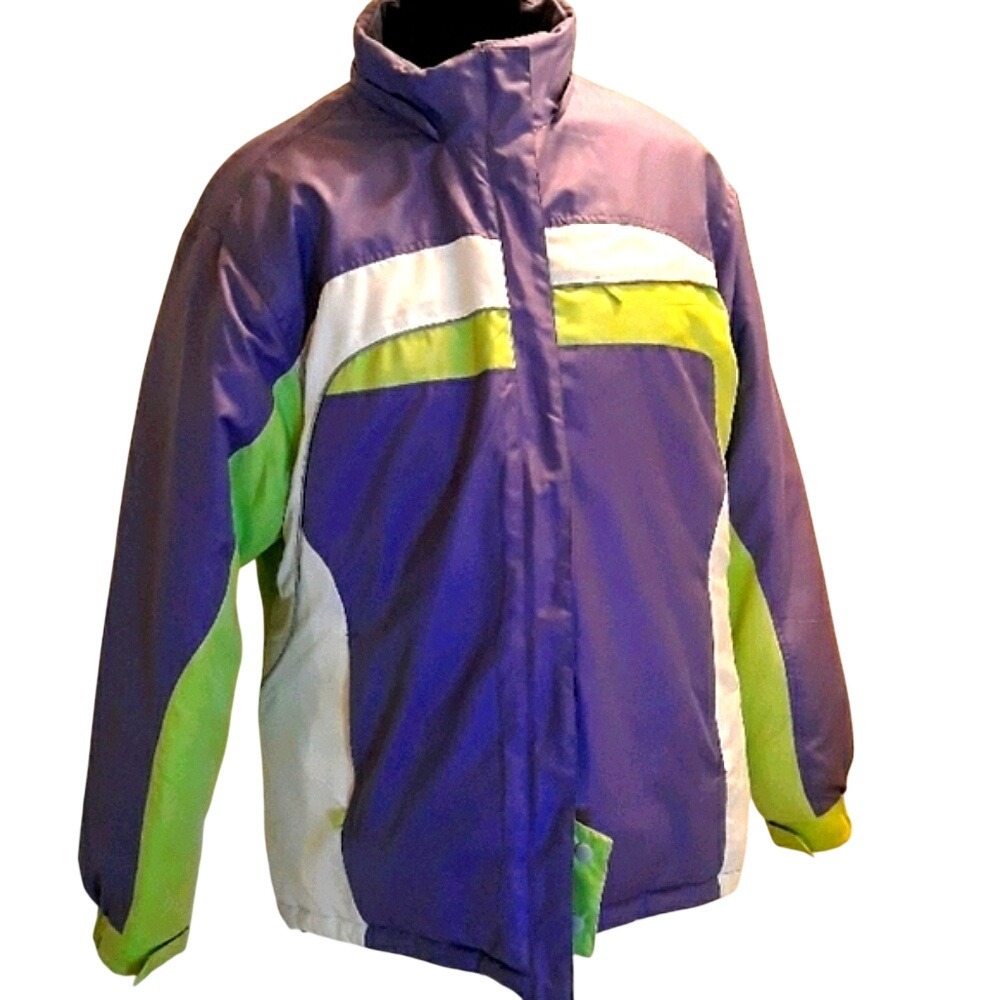 Athletic Works Purple Multi Pocket‎ Winter Coat Colorblock Ski Jacket Womens